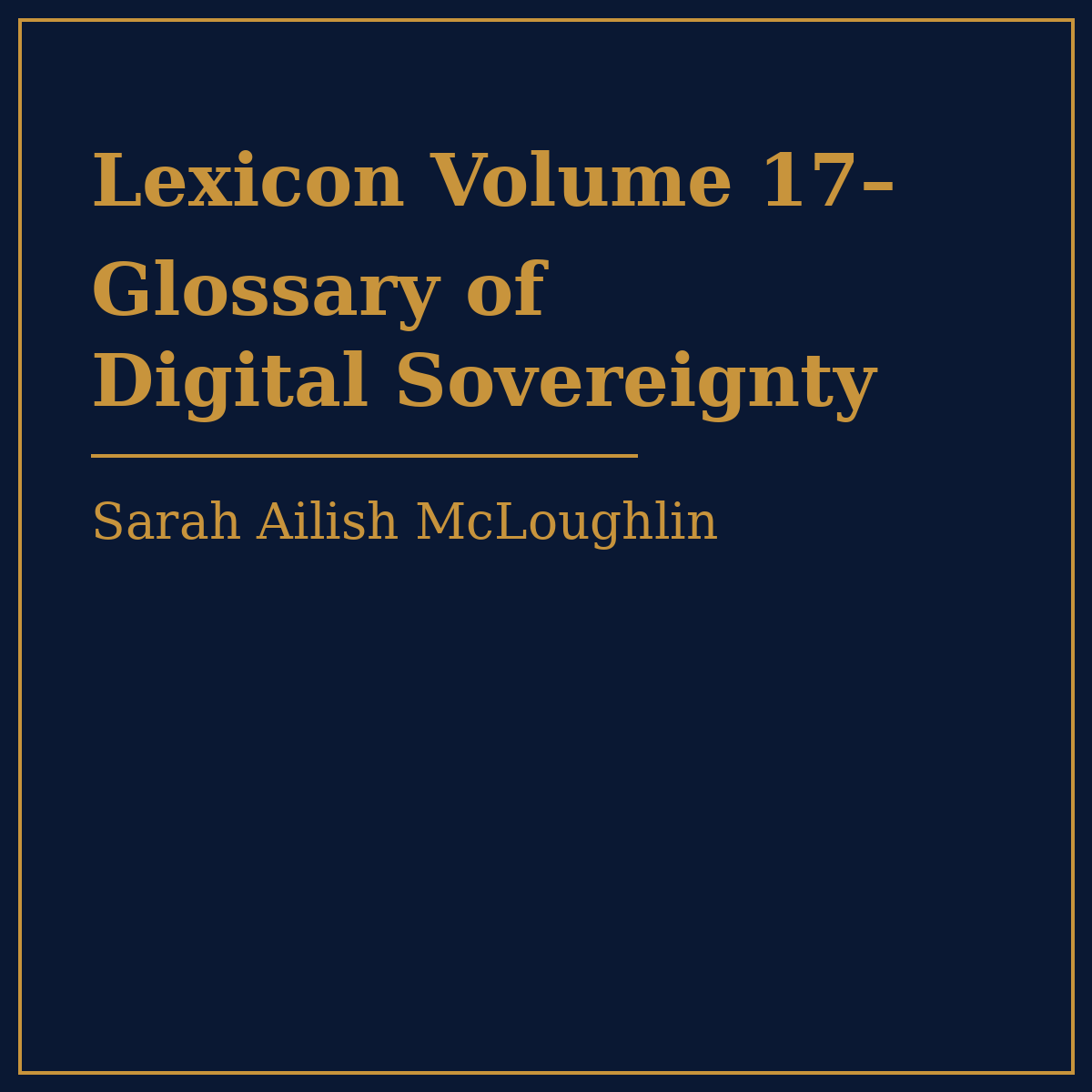 Volume 17: Digital Sovereignty